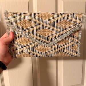 Woven Fringe Clutch